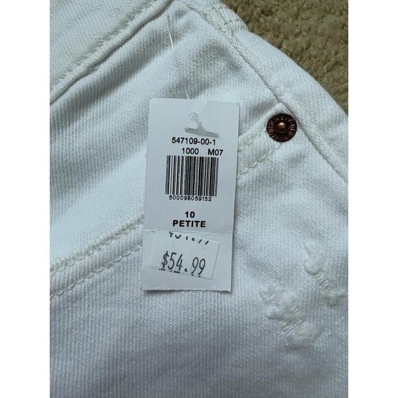 NWT Old Navy Hi Rise OG Loose Secret Smooth Pockets Distressed White Jeans 10 - Picture 6 of 9